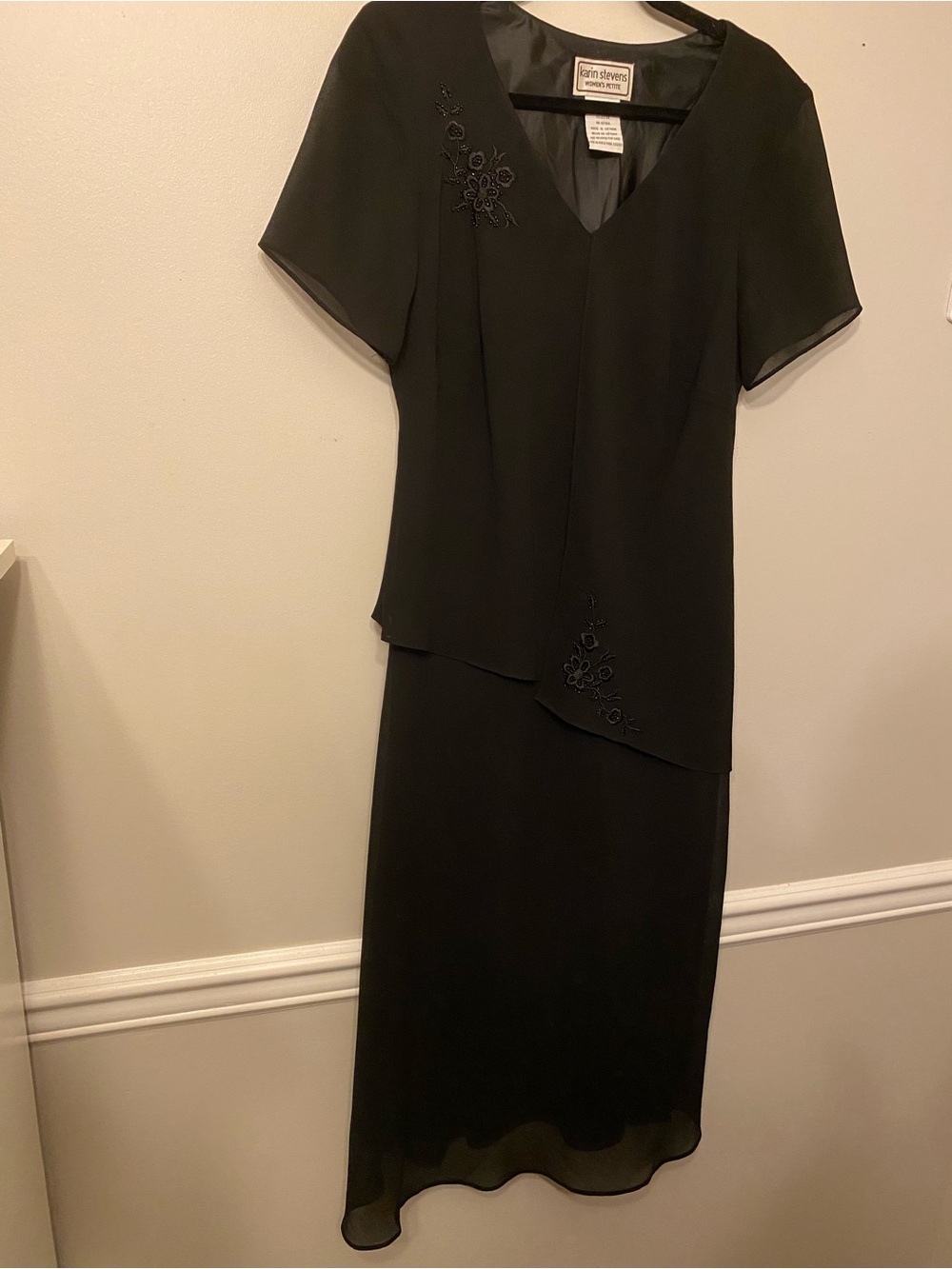 karin stevens Black Embroidered Maxi Dress